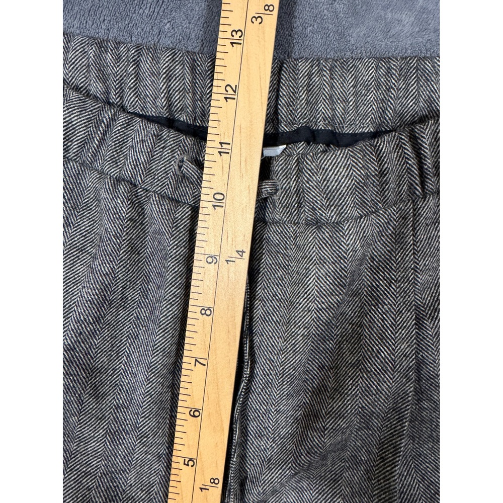 Banana Republic Wide Leg Flannel Drawstring Pull-On Pant Brown Herringbone ST - Picture 8 of 12
